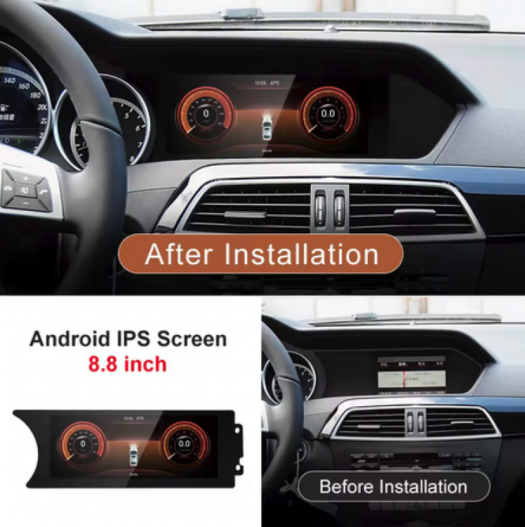 8,8 Zoll Für Mercedes W204 NTG4.5 Android 14 Touchscreen GPS Navi mit CarPlay & Android Auto - Kopie – Ansicht 2